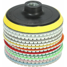 Diamond grinding discs, 11 pieces, 4 inch, polishing pads for granite and marble, VHV