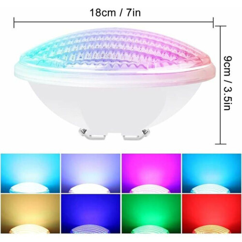 RGBW 18W PAR56 IP68 Waterproof 12V DC Underwater LED Pool Light with Remote Control VHV 1
