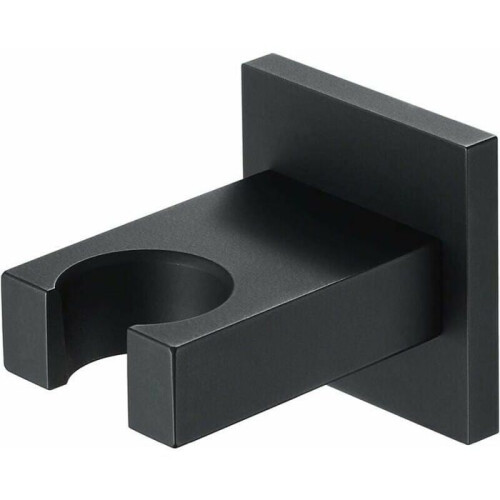 Practical square wall shower holder made of black brass for VHV hand shower