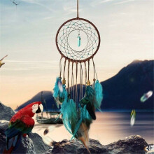 Dreamcatcher in turquoise forest, handmade wall decoration VHV