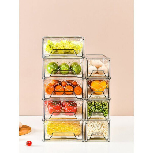 VHV Stackable plastic drawer storage box for the refrigerator 1