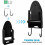 Wall-mounted ironing board holder, storage organizer, black, VHV 4