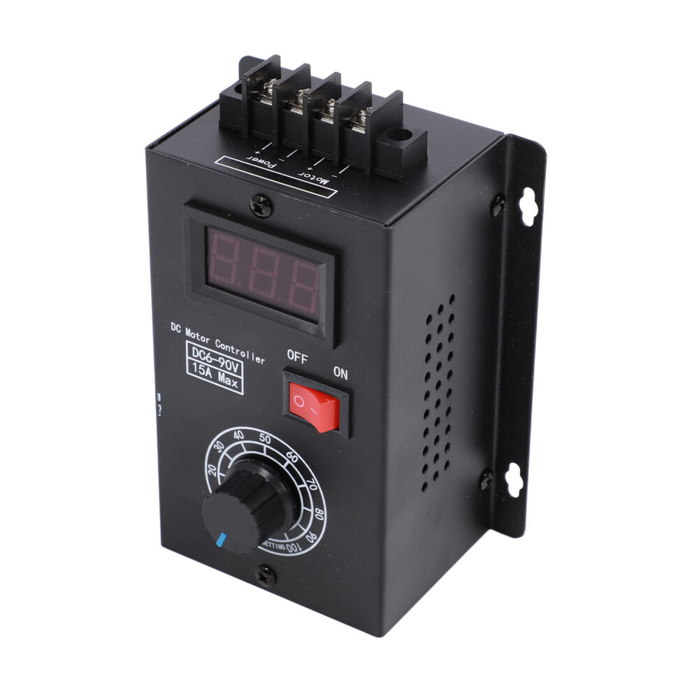Universal 6V Â 90V Pwm Direct Current Motor Speed Control Plc 15A Governor Volt Display 8291324337046