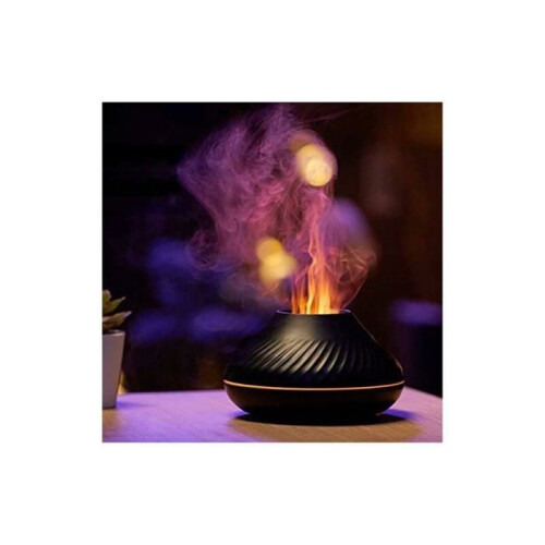 Flame diffuser for essential oils, 7 flame colours, automatic switch-off protection, black, VHV