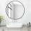 Round bathroom mirror without lighting, black, 50 cm, wall mirror with black plastic frame, round decorative mirror, black edge, VHV 3