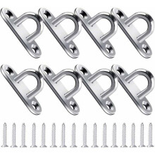 Stainless steel eyelet pads, load capacity up to 40 kg, with 16 screws and caps, 8 pcs M5 VHV