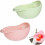 Set of 2 multifunctional plastic draining baskets for washing fruit and vegetables VHV 1