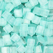 kg glass mosaic stones, 1x1 cm pieces, color water blue, for crafting and decorating VHV