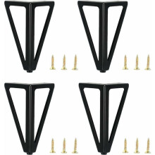 Set of 4 black metal furniture legs, 15 cm, for chairs, cabinets and sofas, VHV