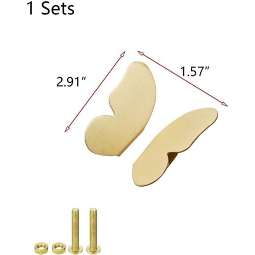 set of brass drawer handles with screws and nuts for VHV bedside table 2