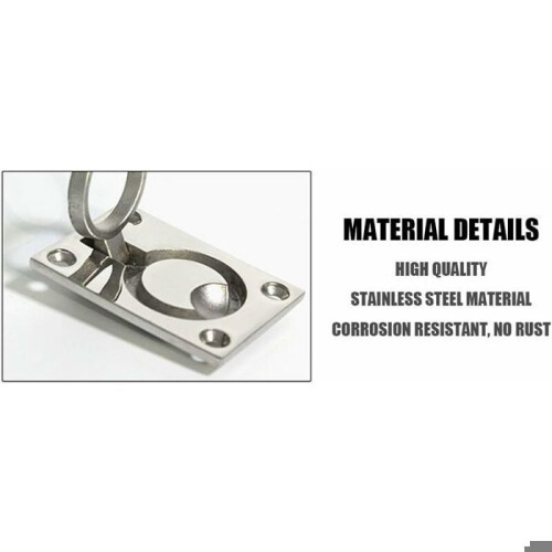 Stainless steel square boat handle with mounting screws for doors and floors VHV 2