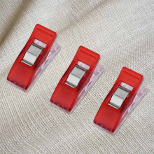 20pcs/pack Plastic Needlework Clip For Quilting Sewing Knitting Fabric Binding Clamps (Red)
