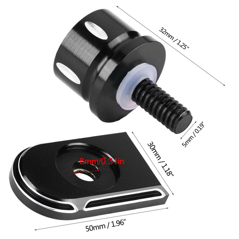 Aluminum Motorcycle Rear Seat Bolt Tab Screw Mounting Knob Cover Black 5031324338604