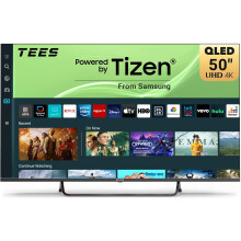Tees 50 inch 4K QLED Smart TV, Tizen OS UHD Central Stand Design Television with Apple TV+ BBC Netflix Freeview TV