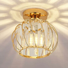 Modern LED crystal ceiling lamp E27 mini crystal chandelier for kitchen, dining room, bedroom, hallway, gold color VHV