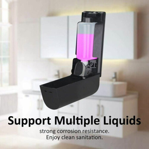 Wall-mounted soap dispenser for shower gel, shampoo and conditioner - matte black - VHV 1