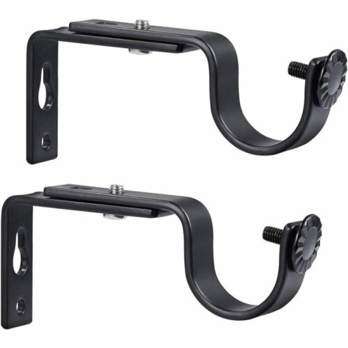 Adjustable curtain rod holder, 20-28 mm, black, 2 pieces, VHV