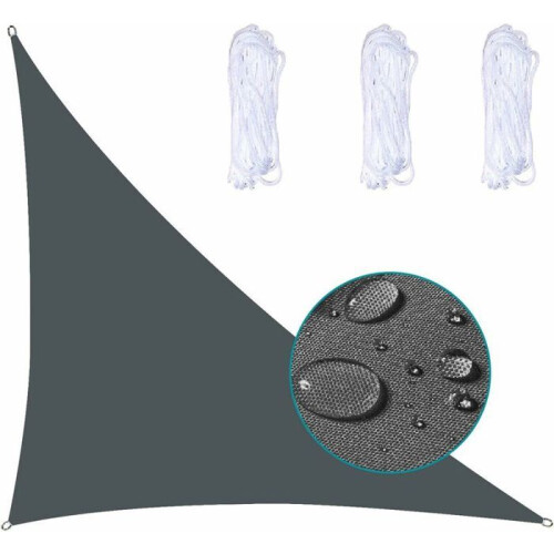 Waterproof triangular sun sail made of stretched canvas, UV protection, waterproof fabric, weatherproof, SCHE VHV