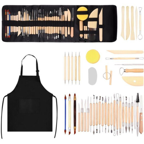 Sculpting Tools: 45 Piece Pottery Tools, Modeling Tools, Clay Sculpting Tools for Beginners, Artists VHV