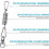 Stainless steel ceiling hook, load capacity 250 kg, with carabiners for THV hammock 3