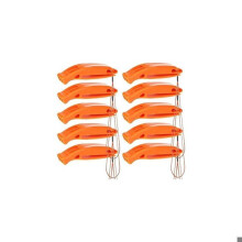 10 Emergency Survival Whistles with Lanyard for Safety, Hiking, Camping and First Aid (FSA)