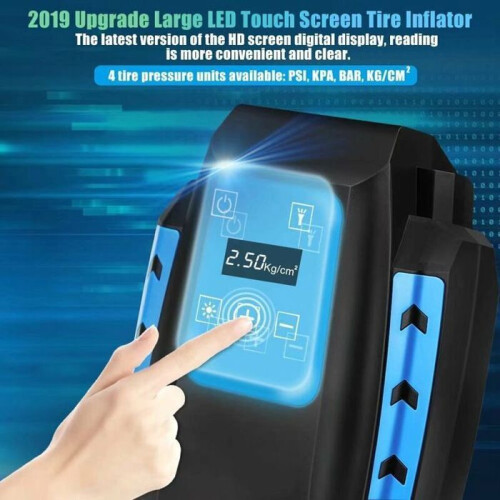 Portable 12V air compressor, digital car tire inflator with LED light and 3m cable VHV 1