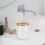 Table waste bin with lid, mini plastic waste bin for kitchen, bedroom and office, 142 x 15 cm, white VHV 3