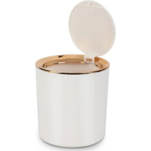 Table waste bin with lid, mini plastic waste bin for kitchen, bedroom and office, 142 x 15 cm, white VHV