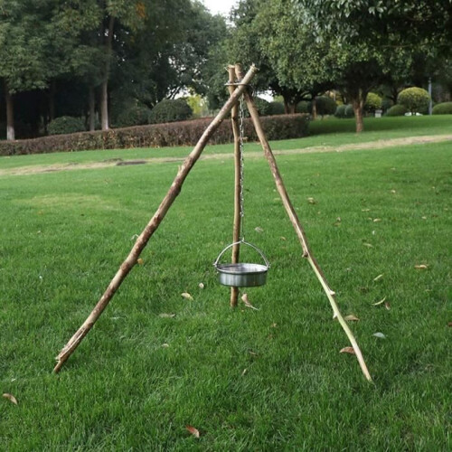 Campfire tripod grill equipment, camping tripod grill board, camping cooking accessories 1
