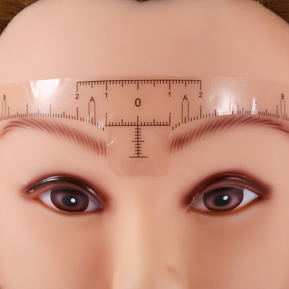 10pcs Disposable Permanent Eyebrow Measure Ruler Sticker Tattoo Shaper Stencil Makeup Tool