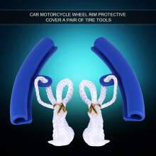 2Pcs Car Motorcycle Wheel Rim Protectors Tire Edge Protection Tyre Repairing Tools Blue