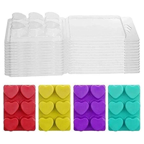 Heart-shaped wax molds - Transparent wax molds Plastic wax molds 1