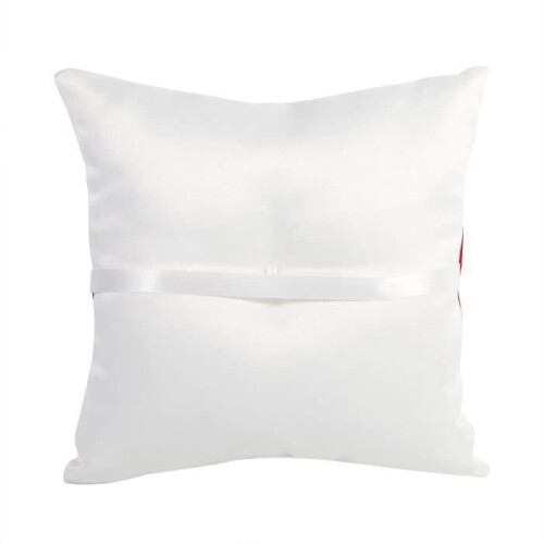 Ring pillow - VHV - Red - Satin - Double hearts - Artificial diamonds 2
