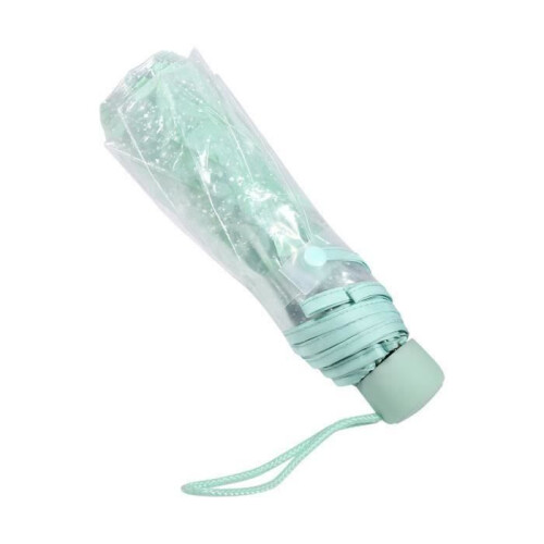 x fashionable transparent folding umbrella, cherry blossom princess pattern, light green 1