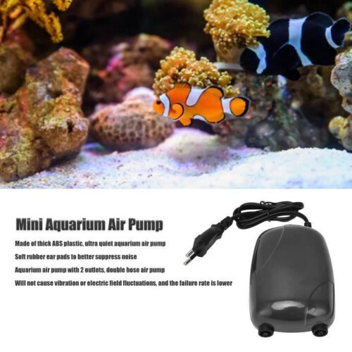 Aquarium Air Pump with Double Outlets – VHV – Mini Oxygen Pump – Unique Design – 220V, 5W 1