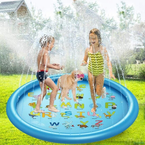 Sprinkle & Splash Play Mat - 170 cm PVC Water Jet - Children's Pool - Blue 1