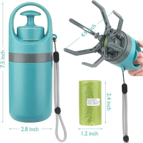 Dog Poop Scoop - Poop Bag Dispenser - Blue - Medium 2