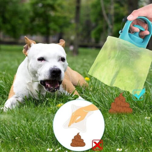 Dog Poop Scoop - Poop Bag Dispenser - Blue - Medium 1