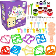 Set of 45 fruit and vegetable cookie cutters for children's bento boxes