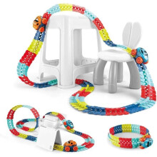 Electric race track for children, flexible, 184 pieces, white, educational toy