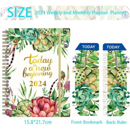 Weekly planner 2024 - A5 - Hardcover - 22 x 16 cm - 140 pages - 2 bookmarks 1