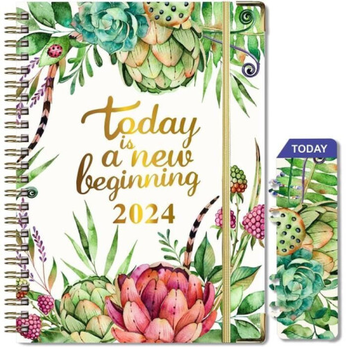 Weekly planner 2024 - A5 - Hardcover - 22 x 16 cm - 140 pages - 2 bookmarks