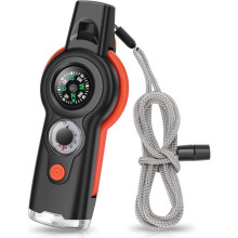 Survival whistle - Not specified - 7 in 1 - Multifunctional - Black - Outdoor safety tool