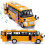 Toy School Bus – Die-Cast Model – 23.5cm – Lights and Sounds – Opening Doors – Yellow 1