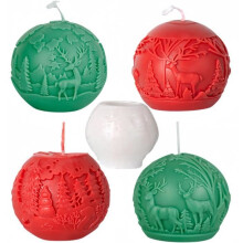 3D Christmas Silicone Molds, Pack of 4 for Candles, Soaps, and Cake Decorations – Reindeer and Christmas Tree Patterns, Perfect DIY Gift