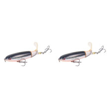 Ultra-sharp treble hooks, lifelike lures with tails, silver, pack of 2