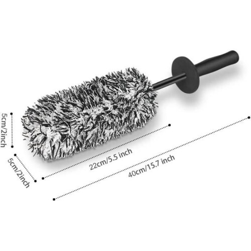 Rim cleaning brush, microfiber, scratch-resistant, black 1