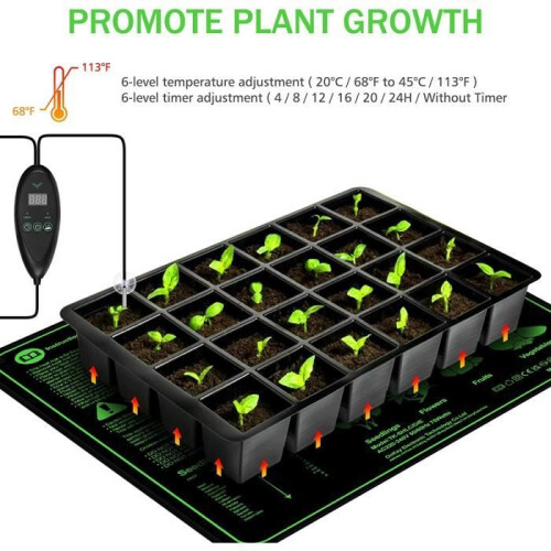 Heating mat - Greenhouse heaters - Thermostat - White - Improves germination 1