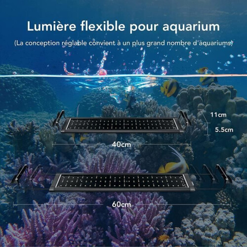 Full-spectrum LED aquarium lighting with extendable brackets (colors 40-60 cm) 2