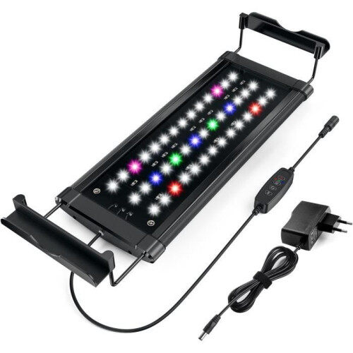 Full-spectrum LED aquarium lighting with extendable brackets (colors 30-50 cm)